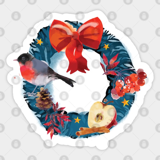 Holiday Wreath Sticker by machare